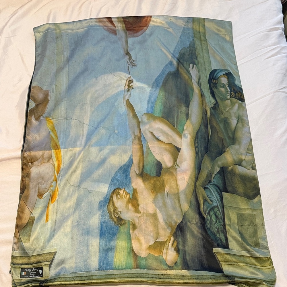 Artistic Silk Scarf with Classical Print